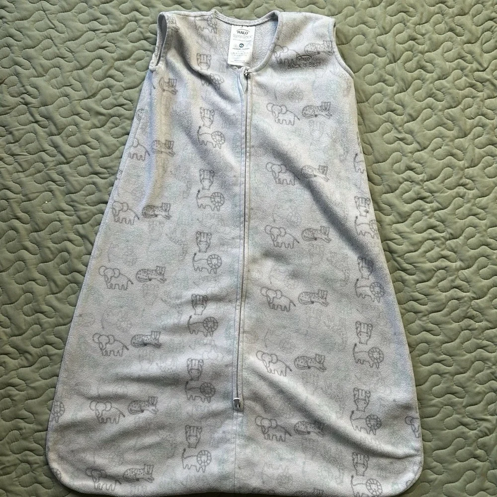 Halo Sleepsack Size Medium 6-12 Months Safari Animals Fleece Soft